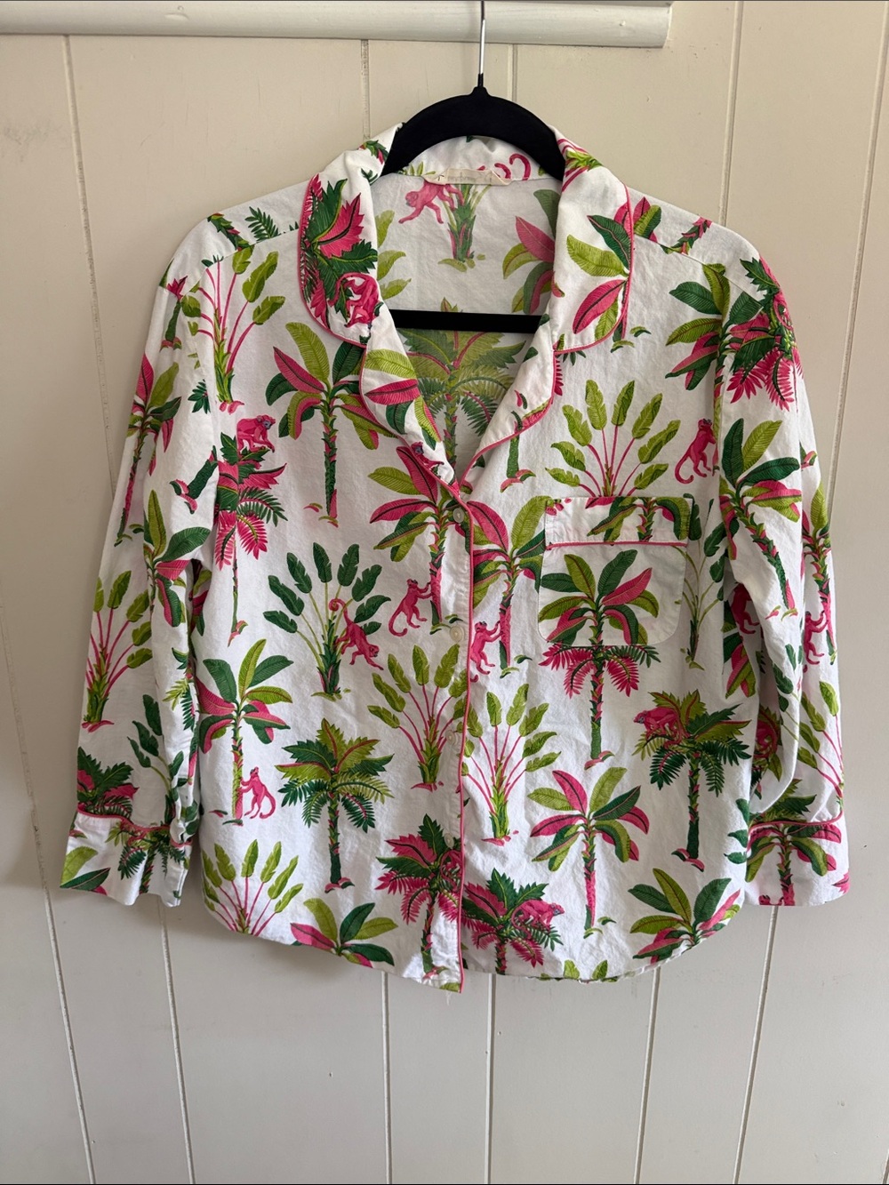 Print Fresh Pajama Top Monkey Banana Tree Size Small